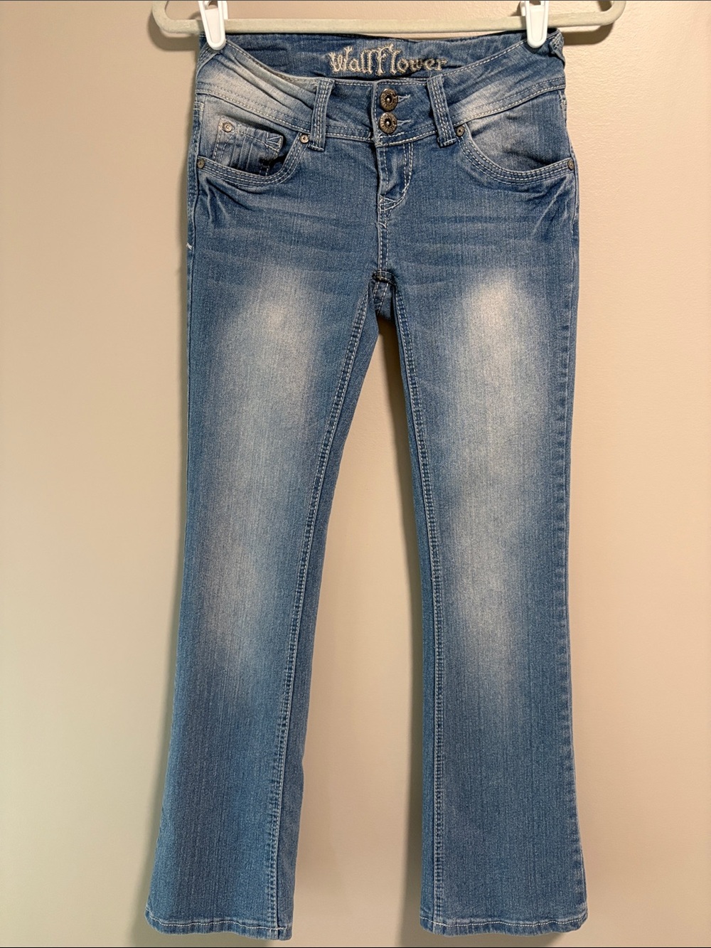 Wallflower Light Blue Flare Jeans with Faded Wash